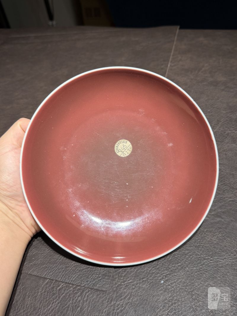 清康熙 仿宣德宝石红釉盘 - 图7
